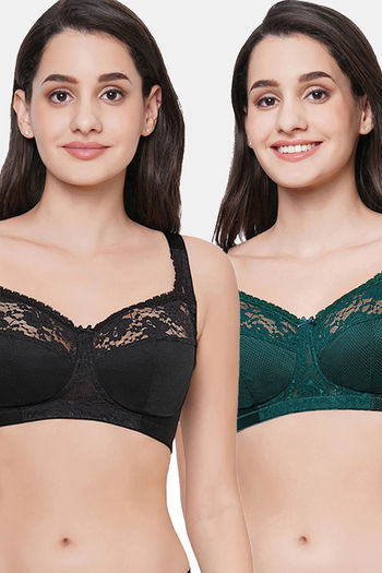 Buy Wacoal Single Layered Non Wired Full Coverage Minimiser Bra (Pack of 2) - Multicolor